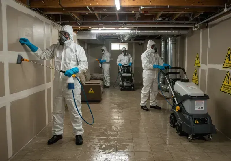 Basement Moisture Removal and Structural Drying process in Derry, PA